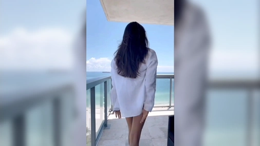 Debbie Stpierre Strips On The Balcony