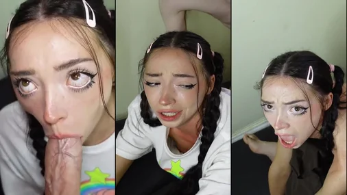 Molly Moonnn Får en lektion i blowjob og hardcore-sex