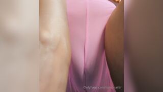 Nailah Rossi Pussy Close Up With Transparent Pink Lingerie