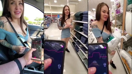 Remote Sex Toy Orgasm Of CalistaMelissa In Public Store