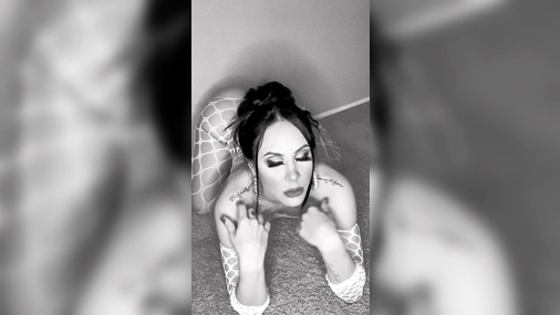 LilMissChanel Black And White Booty Shake In Fishnet