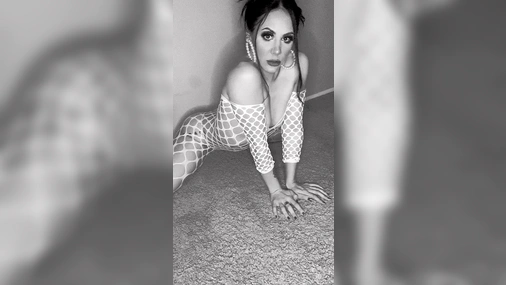LilMissChanel Black And White Booty Shake In Fishnet