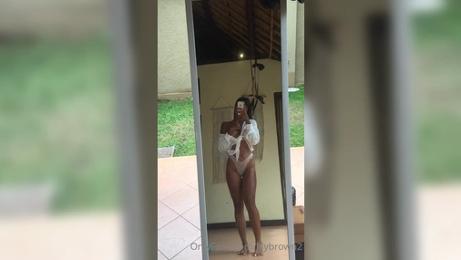 Lilybrown2 Strips In The Mirror