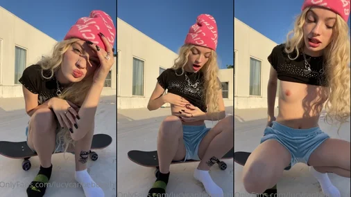 Skater Lucycanbebought Blottar brösten offentligt