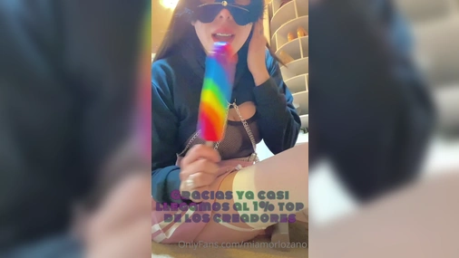 MiamorLozano Sucks Sex Toy In Mask
