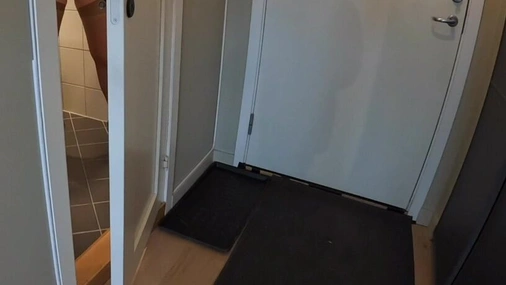 norwegianhotwifey butplug in her ass while taking delivery