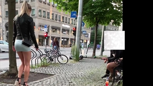 norwegian norwegianhotwifey showing her ass to two random people