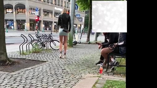 norwegian norwegianhotwifey showing her ass to two random people
