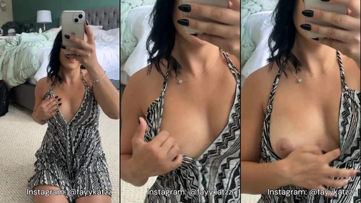 Horny MILF in Summer Dress Playing with Her Tits