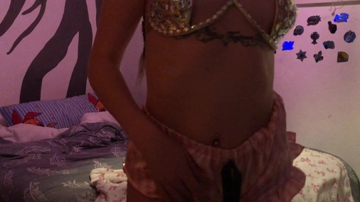 LalaGi Teasing In Sexy Dress With Tits Close Up