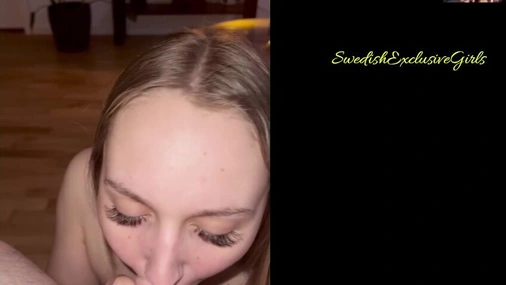 Swedish Babe Nathalie Isberg Blowjob & Cum swallow