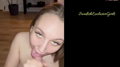 Swedish Babe Nathalie Isberg Blowjob & Cum swallow