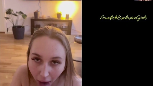 Swedish Babe Nathalie Isberg Blowjob & Cum swallow