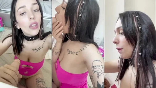 Collared Sheila Rosse Throat Training With Dildo