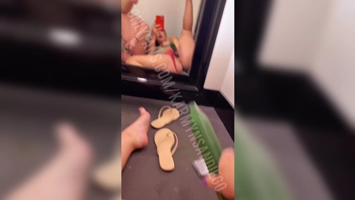 Bambi Doe Pussy Fuck With Cucumber In Mirror Play