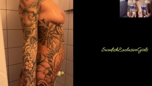 Danish Babe Lemon Lux washing her hot naked body