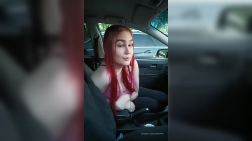 Hot Finnish Redhead Tallthinfin Gives Blowjob in Car