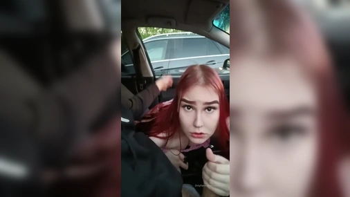 Hot Finnish Redhead Tallthinfin Gives Blowjob in Car