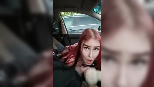 Hot Finnish Redhead Tallthinfin Gives Blowjob in Car