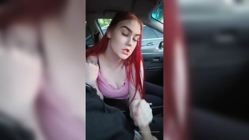 Hot Finnish Redhead Tallthinfin Gives Blowjob in Car