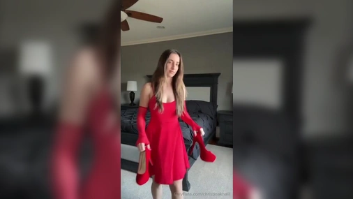 Christina Khalil Playing with Big Black Dildo
