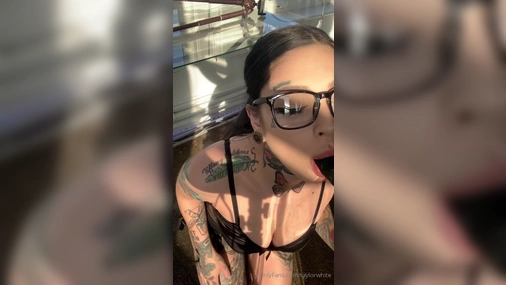 Taylor White Blowjob With Dildo Wearing Glasses