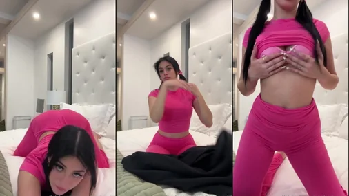 Camilla Araujo Langsamer Striptease in sexy rosa Outfit