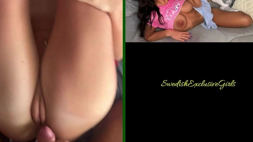 Swedish big tits babe riding dick &  cum in pussy