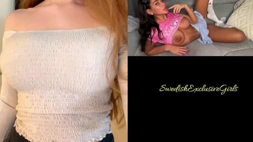 Norwegian Babe TheBellebunny flashing her big boobs
