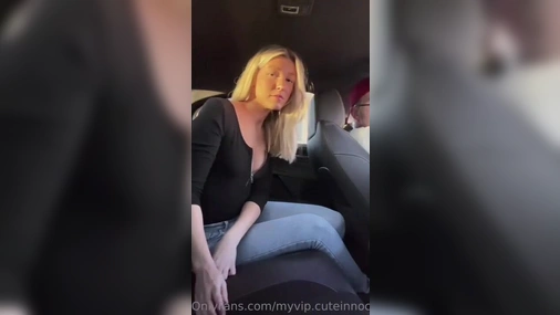 Swedish Cuteinnocent masterbating in car and blowjob