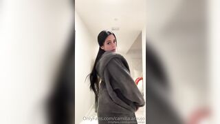 Camilla Araujo Teasing Body And Masturbating Pussy in Red Bodysuit