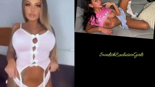 Swedish Bombshell Anna-Lisa Herascu Oiling up her big naked tits