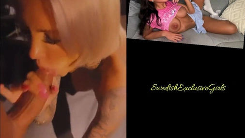 Swedish Tattooed Babe Kattpaow Blowjobs big dick