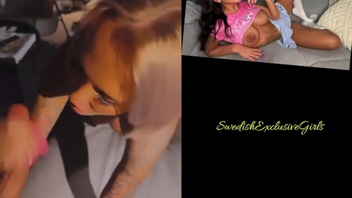Swedish Tattooed Babe Kattpaow Blowjobs big dick