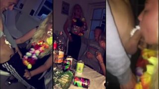 Norsk tonåring suger av sina vänner på en fest