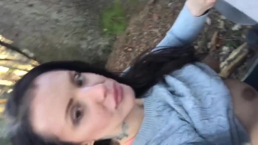 Swedish Slut Annie Sucking Dick And Swallowing Cum in Forest