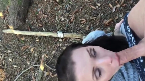 Swedish Slut Annie Sucking Dick And Swallowing Cum in Forest