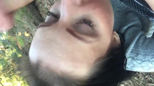 Swedish Slut Annie Sucking Dick And Swallowing Cum in Forest