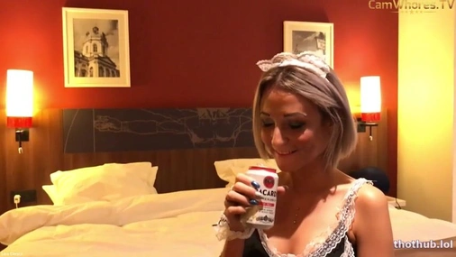 Danish Girl Lara Denice Getting Fucked with a Bottle