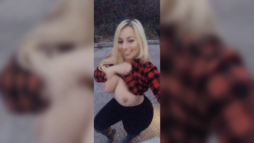 Morgan Lane Flashing Big Tits in Public