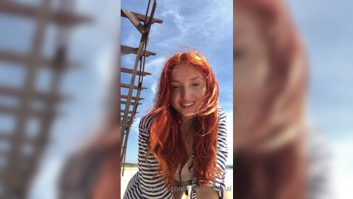 RedFoxOfficial Flashing Perfect Tits in Public Beach