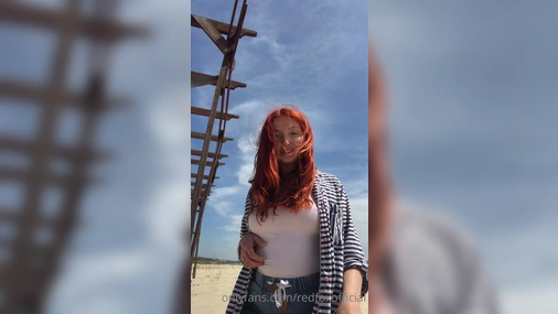 RedFoxOfficial Flashing Perfect Tits in Public Beach