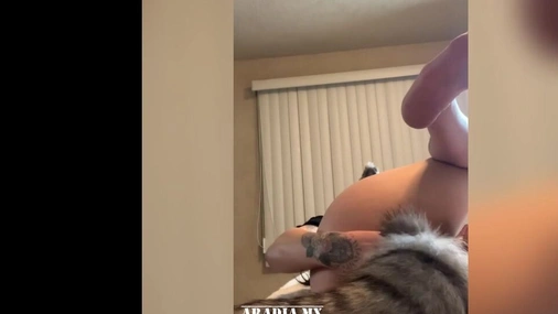 Aradiamx Masturbates With Sex Toy Wearing Anal Tail Plug