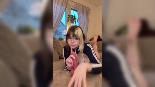 Swedish bunnygirl.ella dildo blowjob