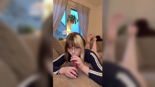 Swedish bunnygirl.ella dildo blowjob