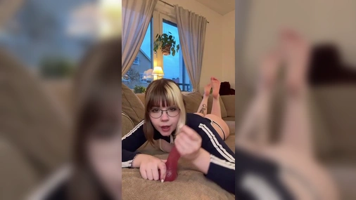 Swedish bunnygirl.ella dildo blowjob