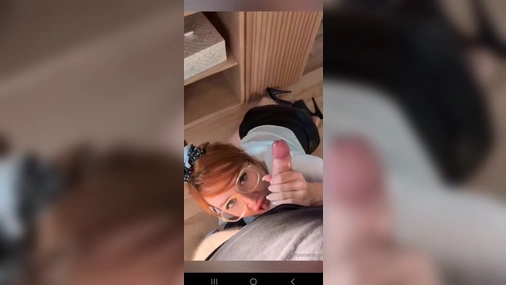 Pomponette Giving Blowjob with Facial Cumshot