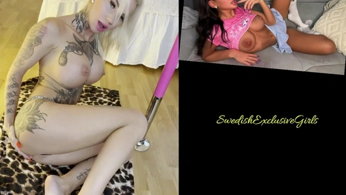 Swedish Tattooed Babe Paulina Alatalo tight pussy masturbation on the floor