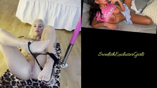 Swedish Tattooed Babe Paulina Alatalo tight pussy masturbation on the floor