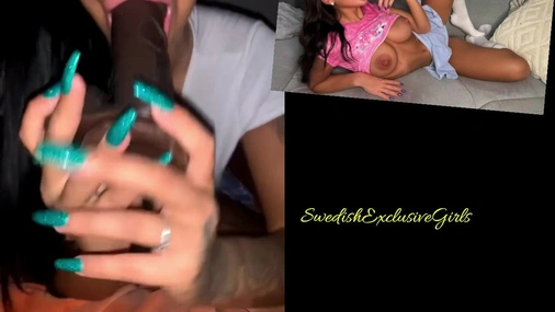 Swedish Tattooed Babe Pernilla Hakansson Blowjob on dildo